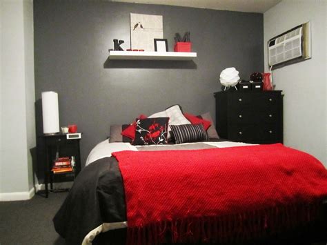 Red Grey Paint Color Small Master Bedroom Idea With Grey Color Interior ...