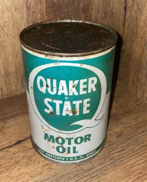 VINTAGE OLD QUAKER State Empty Motor Oil Can 5-1/2" Tall $19.95 - PicClick
