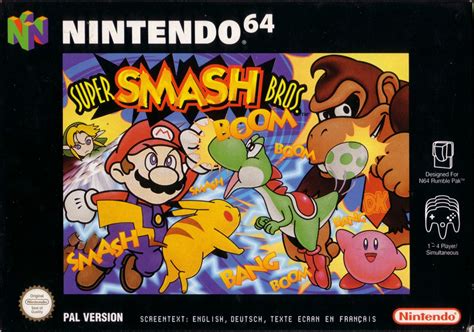Super Smash Bros. (1999) Nintendo 64 box cover art - MobyGames