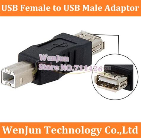 100pcs/lot Free Shipping NEW USB to type B adapter female to male ...