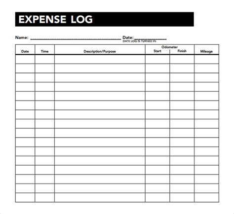 Expense Log Templates | 11+ Free Word, Excel & PDF Formats