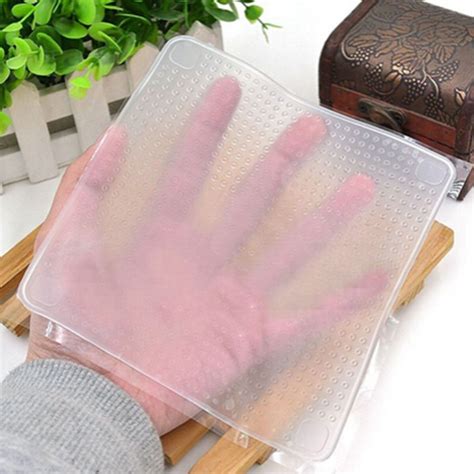 2020 Clear Reusable Silicone Food Wraps Seal Cover Stretch Multifunctional Food Fresh Keeping ...