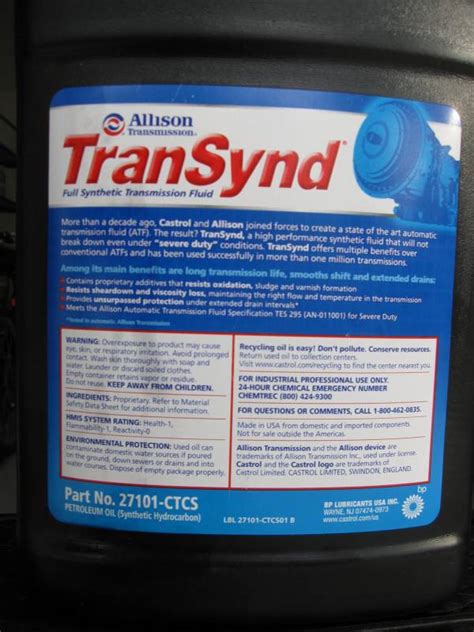 Allison Transmission TranSynd1 Replacement Trans Fluid