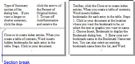 Section Breaks: Create or Insert, Delete, Control, Format, Cut, Copy, Paste, Save and Reuse as ...