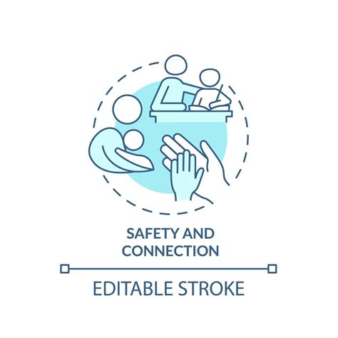 Safety and connection turquoise concept icon. Family relationships ...