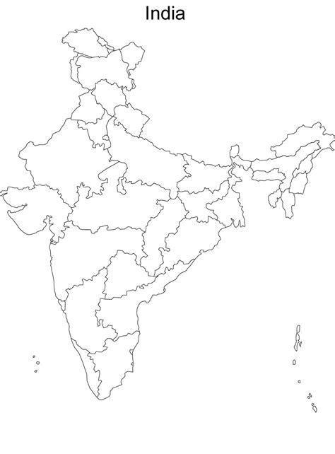 Blank political map of india – Printable graphics