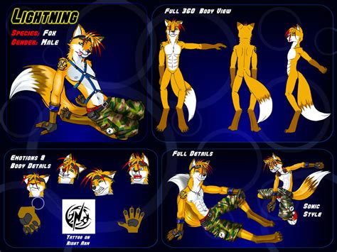 Lightning Fox Fursona Reference Sheet 3.0 by LightningTheFox7 on DeviantArt