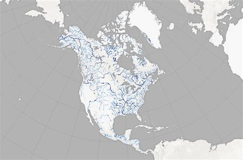 North America River Map Outline