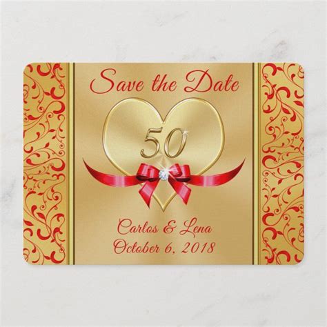 Personalized 50th Anniversary Save the Date Cards | Zazzle | Save the ...