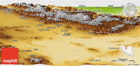 Physical Panoramic Map of Tehran