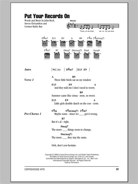 Put Your Records On by Corinne Bailey Rae - Guitar Chords/Lyrics - Guitar Instructor