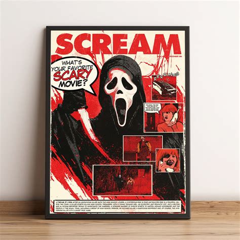 Scream Poster, Neve Campbell Movie Wall Art, Courteney Cox Movie Print ...