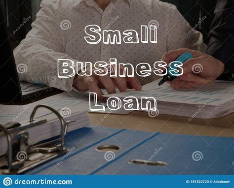 Small Business Loan is Shown on the Conceptual Business Photo Stock Illustration - Illustration ...