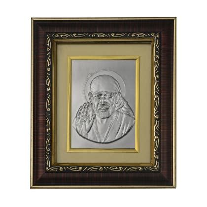 Sai Baba Photo Frames | Sai Baba Silver Plated Frame for Home Temple ...