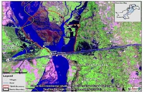 Map of Taunsa Barrage Wildlife Sanctuary | Download Scientific Diagram