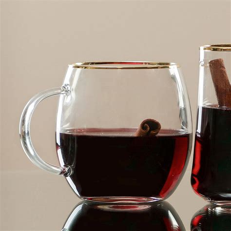 four luxury gold rim mulled wine glasses by dibor | notonthehighstreet.com