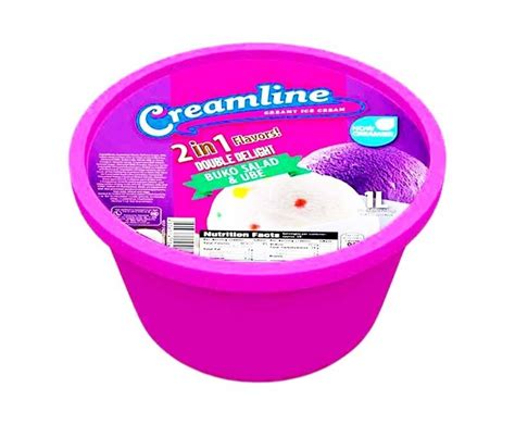 Creamline Creamy Ice Cream 2-in-1 Flavors Double Delight Buco Salad & Ube 1L