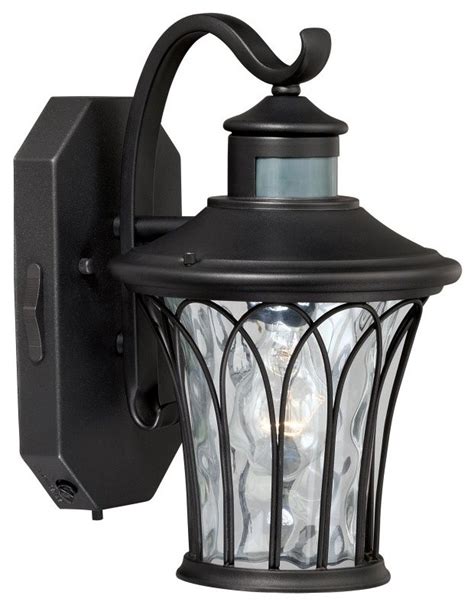 Abigail Black Motion Sensor Dusk to Dawn Outdoor Wall Light - Traditional - Outdoor Wall Lights ...