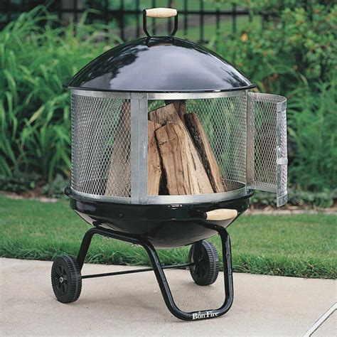 Portable Outdoor Backyard Wood Fire Pit On Wheels– Zincera