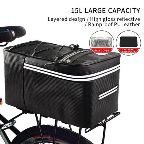 Bike Trunk Bag Bike Rack Bags Bike 15L Rear Seat Cargo Bag Bicycle Rack ...