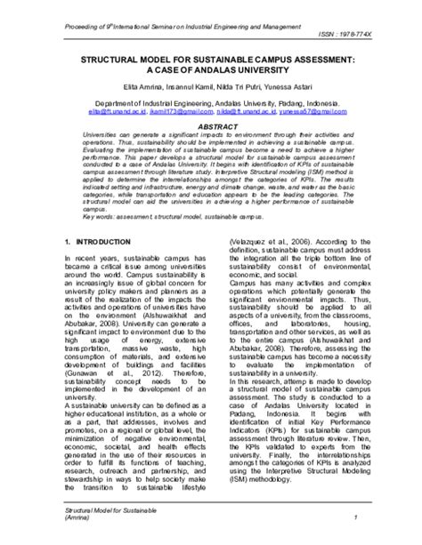 (PDF) Structural Model for Sustainable Campus Assessment : A Case of ...