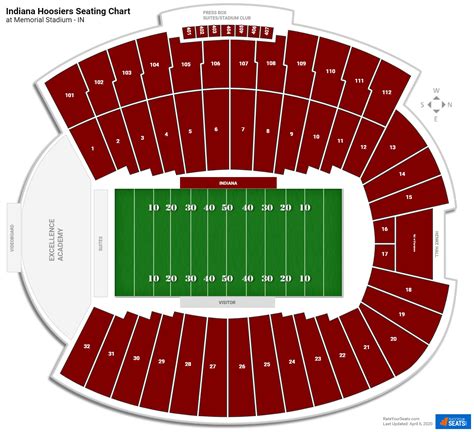 Memorial Stadium Seating Chart With Rows Indiana | Elcho Table