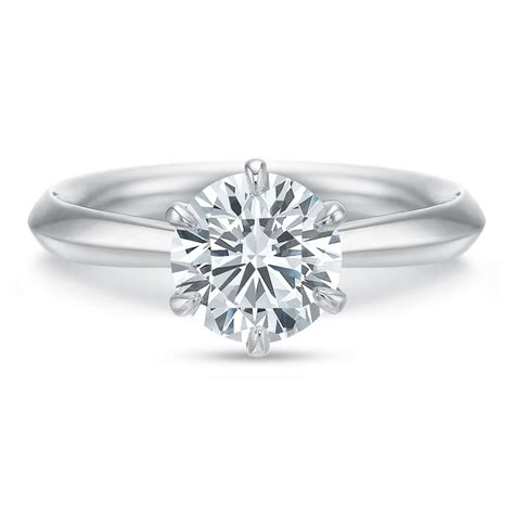 Platinum Classic Solitaire Six-Prong Engagement Ring Setting – Long's ...