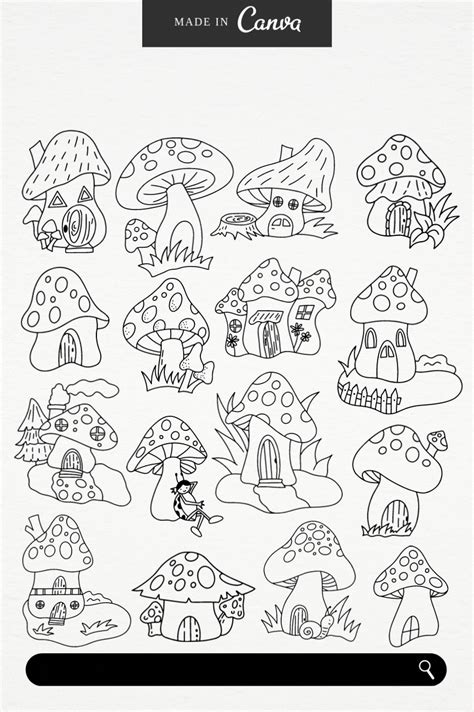 Mushroom Paint, Mushroom Drawing, Mushroom House, House Sketch, House Drawing, Sketch ...