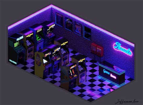 Arcade Room | Arcade room, Isometric design, Minimalist desktop wallpaper