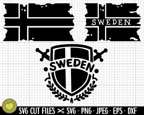 Sweden Svg Png Swedish Flag Svg Png Bundle Commercial Use - Etsy