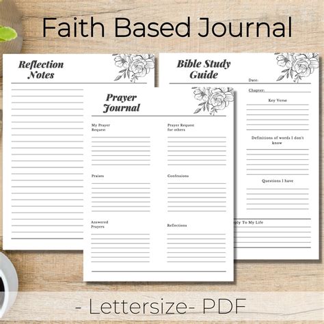 Prayer Journal, Bible Study Printable, Faith Based Journaling, Minimalist Prayer Journal ...