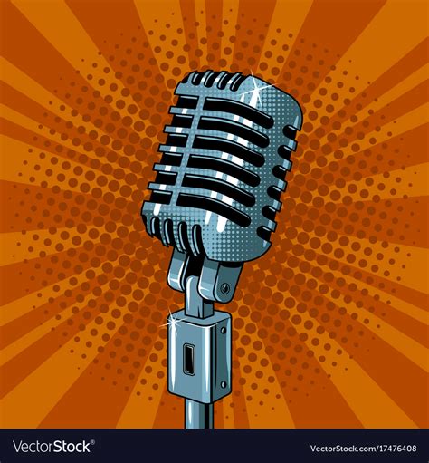 Microphone pop art style Royalty Free Vector Image