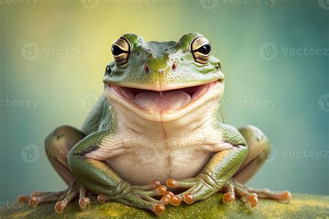 Smiling frog laughing, animal closeup illustration 23937957 Stock Photo ...