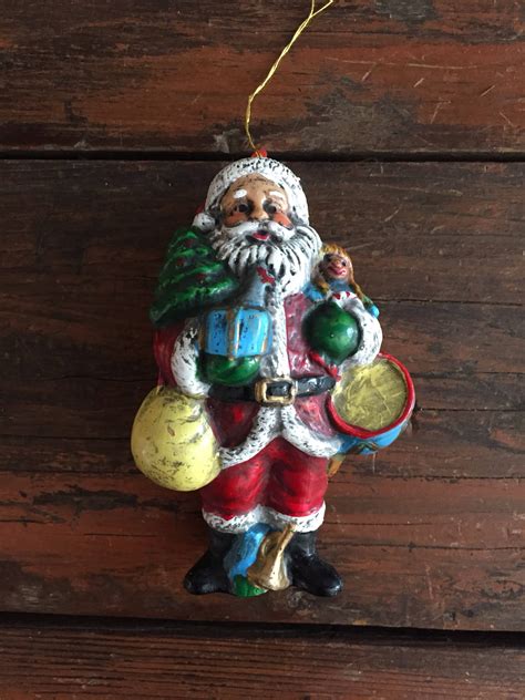 Set of 3 Santa Claus Ornaments / Vintage Christmas Tree - Etsy