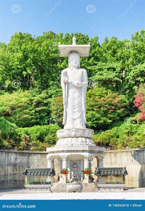 Scenic View of Buddha Statue at Bongeunsa Temple in Seoul Editorial Stock Photo - Image of ...