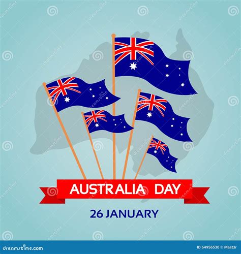 Australia Day National Flag Flat Stock Vector - Illustration of patriot ...