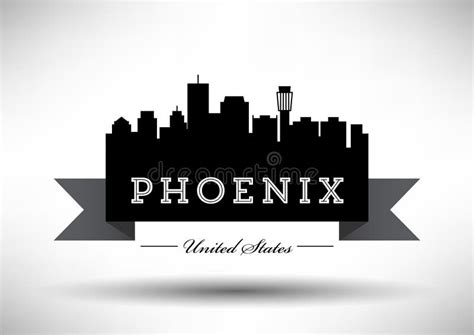 Vector Phoenix City Skyline Design Stock Vector - Illustration of ...