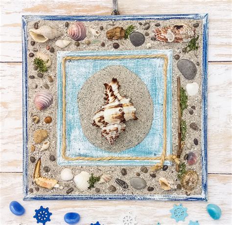 Sea shell wall art for Beach office decor Coastal living | Etsy