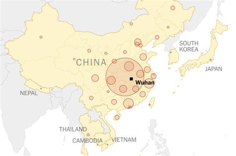 Wuhan China Coronavirus Outbreak Map - cornoravirus covid19 pandemic 2020