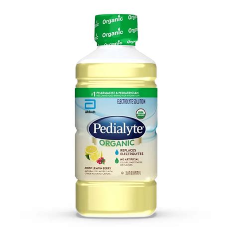 Pedialyte Organic Electrolyte Solution Lemon Berry - Shop Electrolytes ...