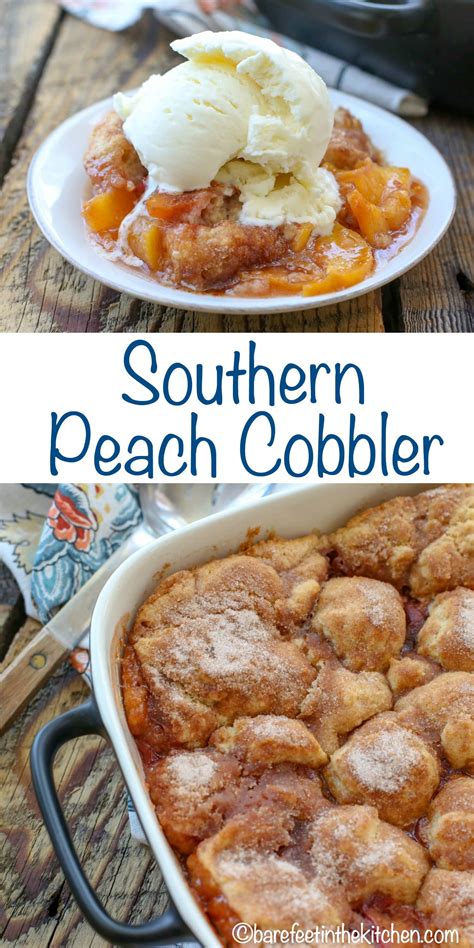 Southern Peach Cobbler - Barefeet in the Kitchen