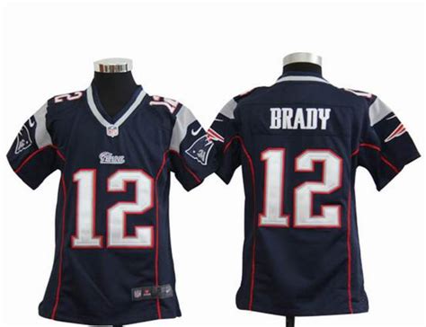 Youth Nike NFL New England Patriots 12 Brady blue stitched jersey