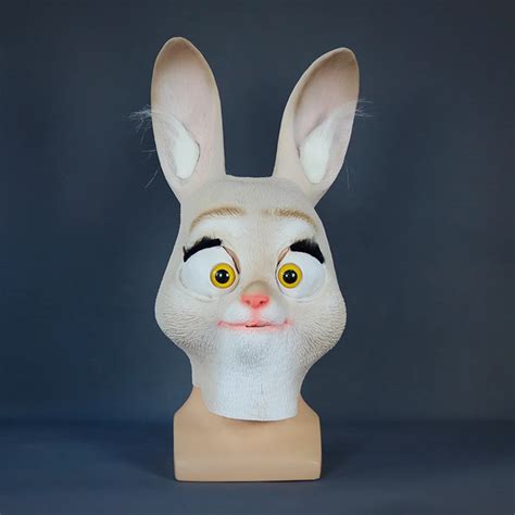 Rabbit Mask Cosplay Zootopia Judy Hopps Latex Mask Judy Hopps Helmet ...