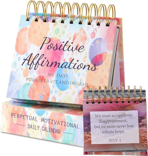 Inspirational Desk Calendar 2024 Flip Over 365 Days Affirmation Calendar Daily Motivational ...