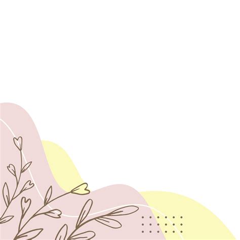 Abstract aesthetic shape corner border with hand drawn floral 20639804 PNG