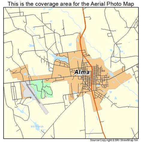 Aerial Photography Map of Alma, GA Georgia