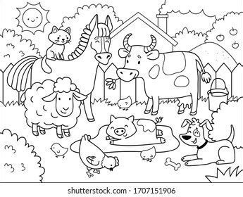 Cartoon Animals Coloring Pages