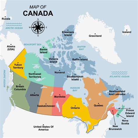 Canadá mapa con regiones nombre 19766488 Vector en Vecteezy