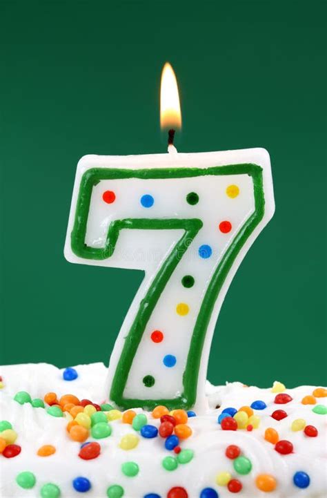 Number Seven Birthday Candle Stock Photo - Image of number, sweet: 12982618