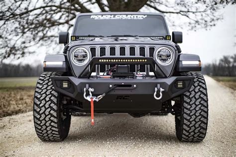 Rough Country 10585 Full Width Front Trail Bumper for 07-22 Jeep Wrangler JK, JL & Gladiator JT ...